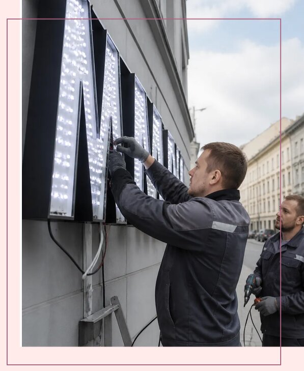 Изготовление и монтаж светодиодных LED вывесок в Канаше