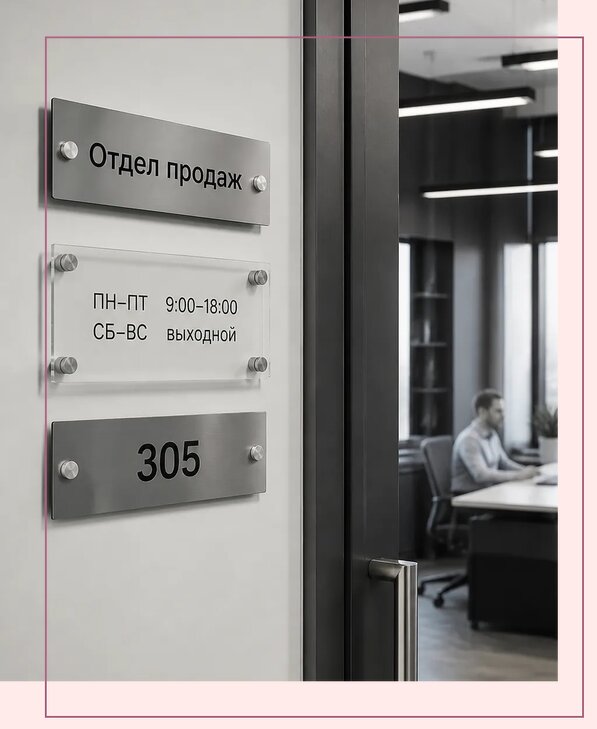 Офисные таблички на дверь в Канаше по цене от 5033 р. | Аванза-Кна